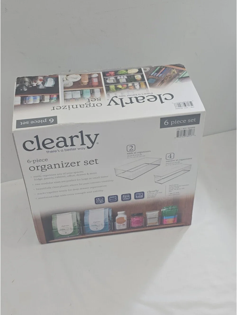 Clearly 8 Piece Organizer Set Modular Stacking Plastic Shelves Small Bins Only